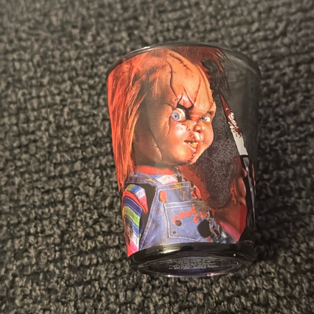 Chucky Halloween Shot Glass Friends Til The End Horror Movie Promo